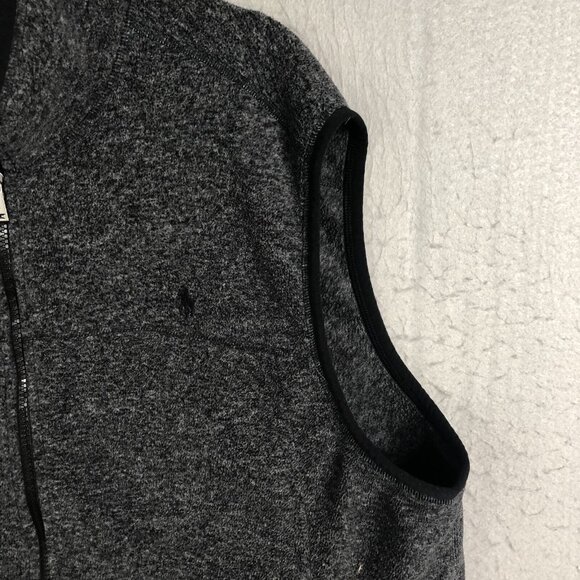 Polo Ralph Lauren Vest Mens 2xl Gray Full Zip Fleece Pony Preppy Waistcoat - Picture 15 of 16